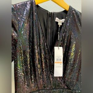 Black V neck gown fully sequined from CK